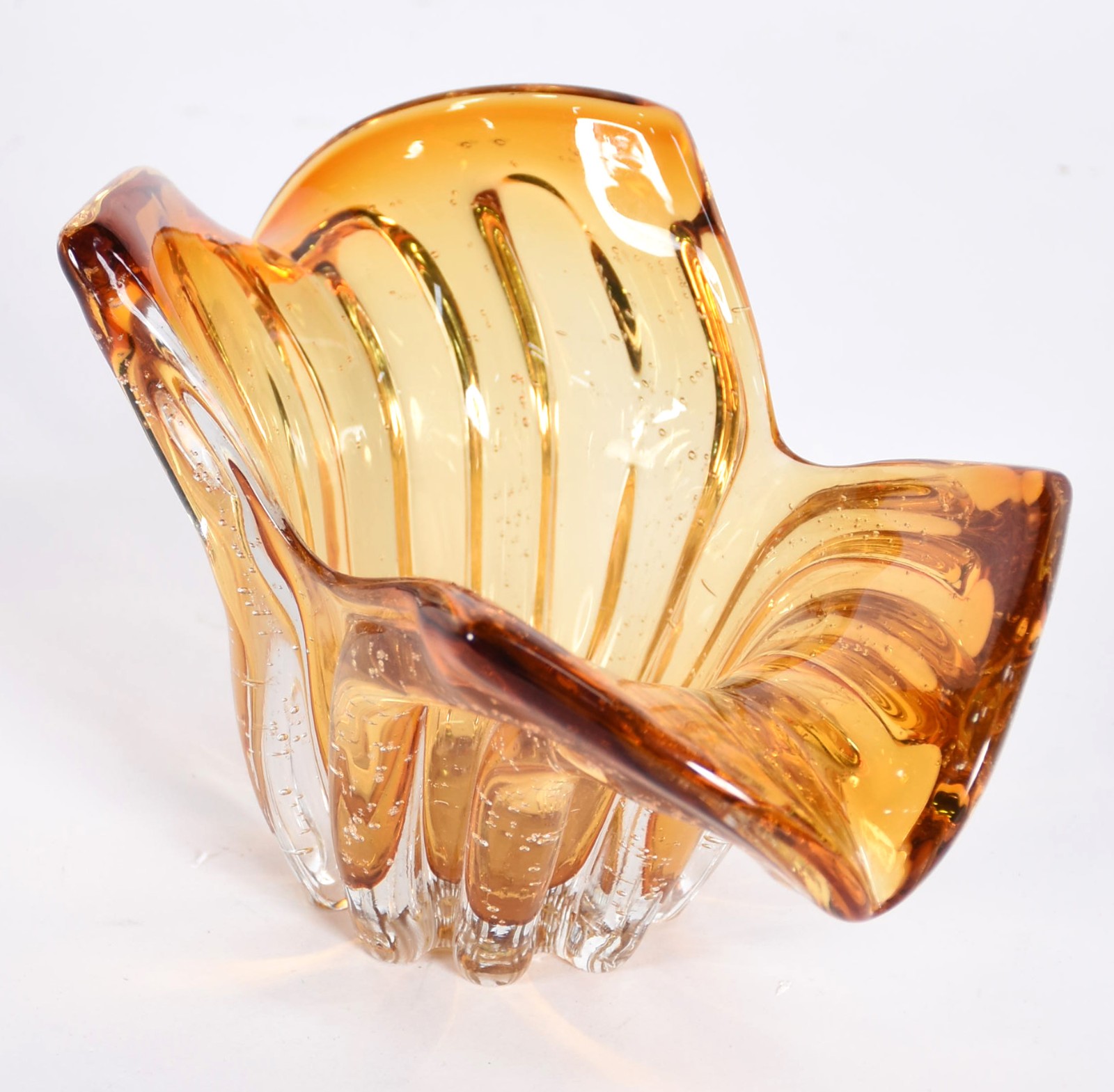 Bowl de vidro decorativo na cor âmbar. - foto 1 de 4