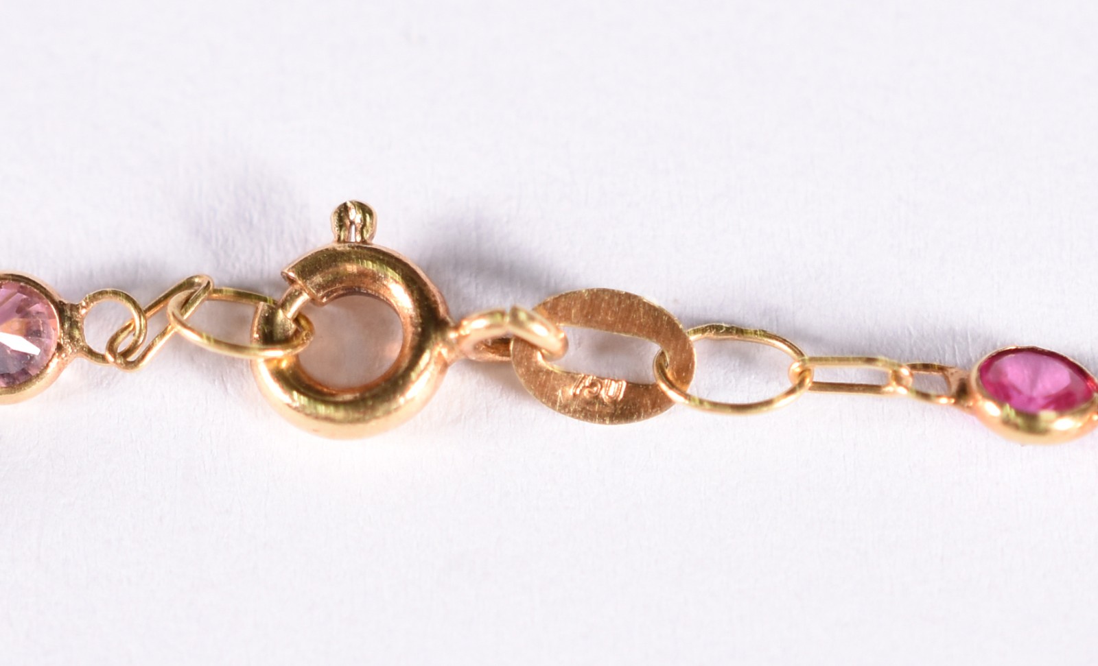 Pulseira de ouro 18 k, contraste 750 com pedras coloridas (Por... - foto 3 de 3