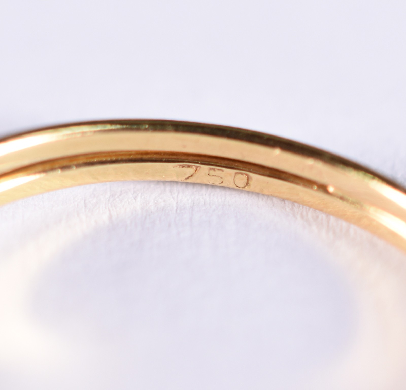 Anel de ouro 18 k feitio chuveiro com 5 mini brilhantes, aro 15 (Por... - foto 4 de 4