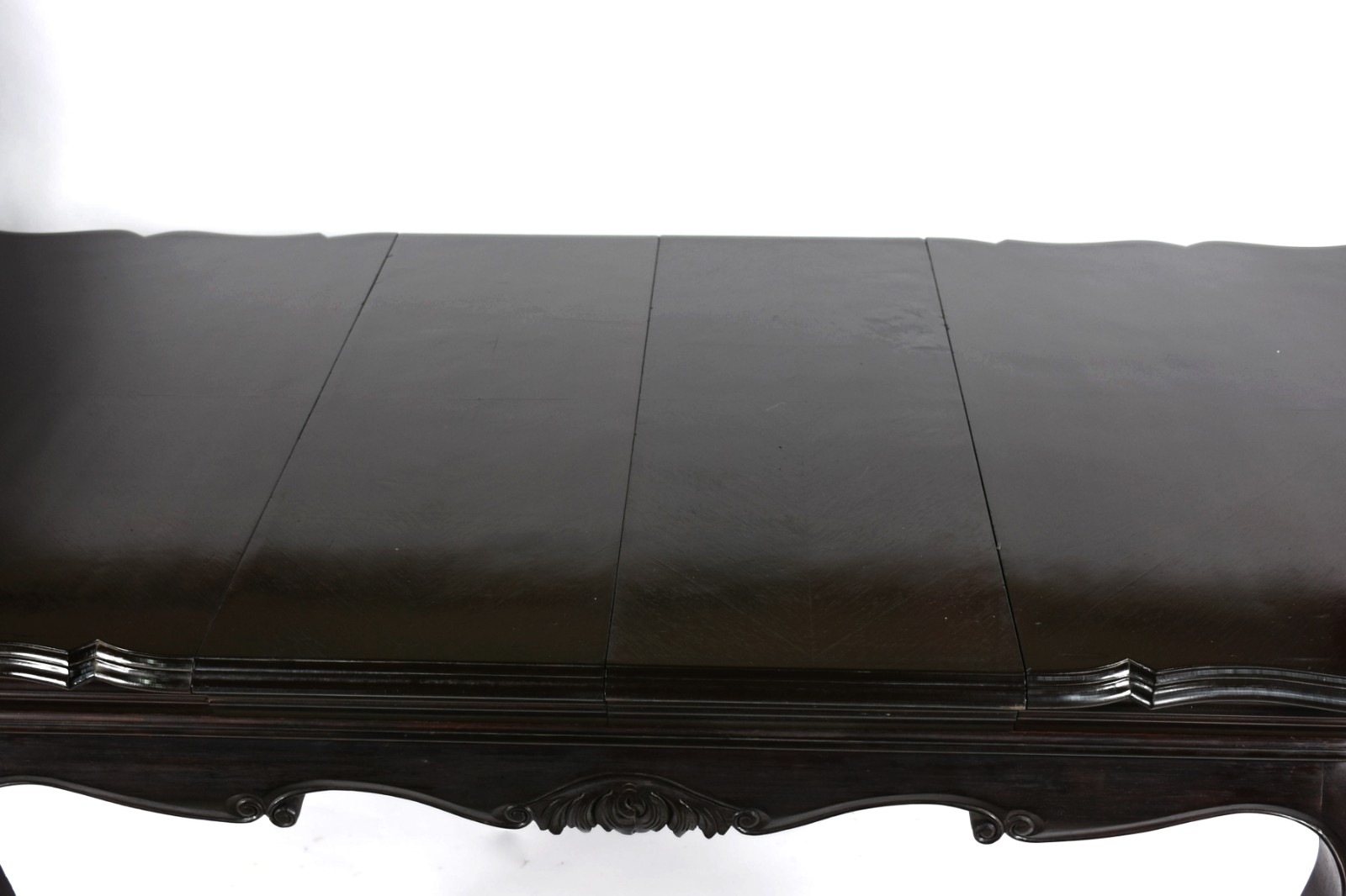Conjunto de mesa de jantar de madeira nobre com 2 tábuas extensoras... - foto 3 de 10
