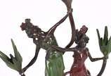 Sem assinatura, Las Danse Des Nynhes - Escultura de petit bronze, flores em metal.