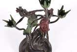 Sem assinatura, Las Danse Des Nynhes - Escultura de petit bronze, flores em metal.