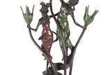 Sem assinatura, Las Danse Des Nynhes - Escultura de petit bronze, flores em metal.
