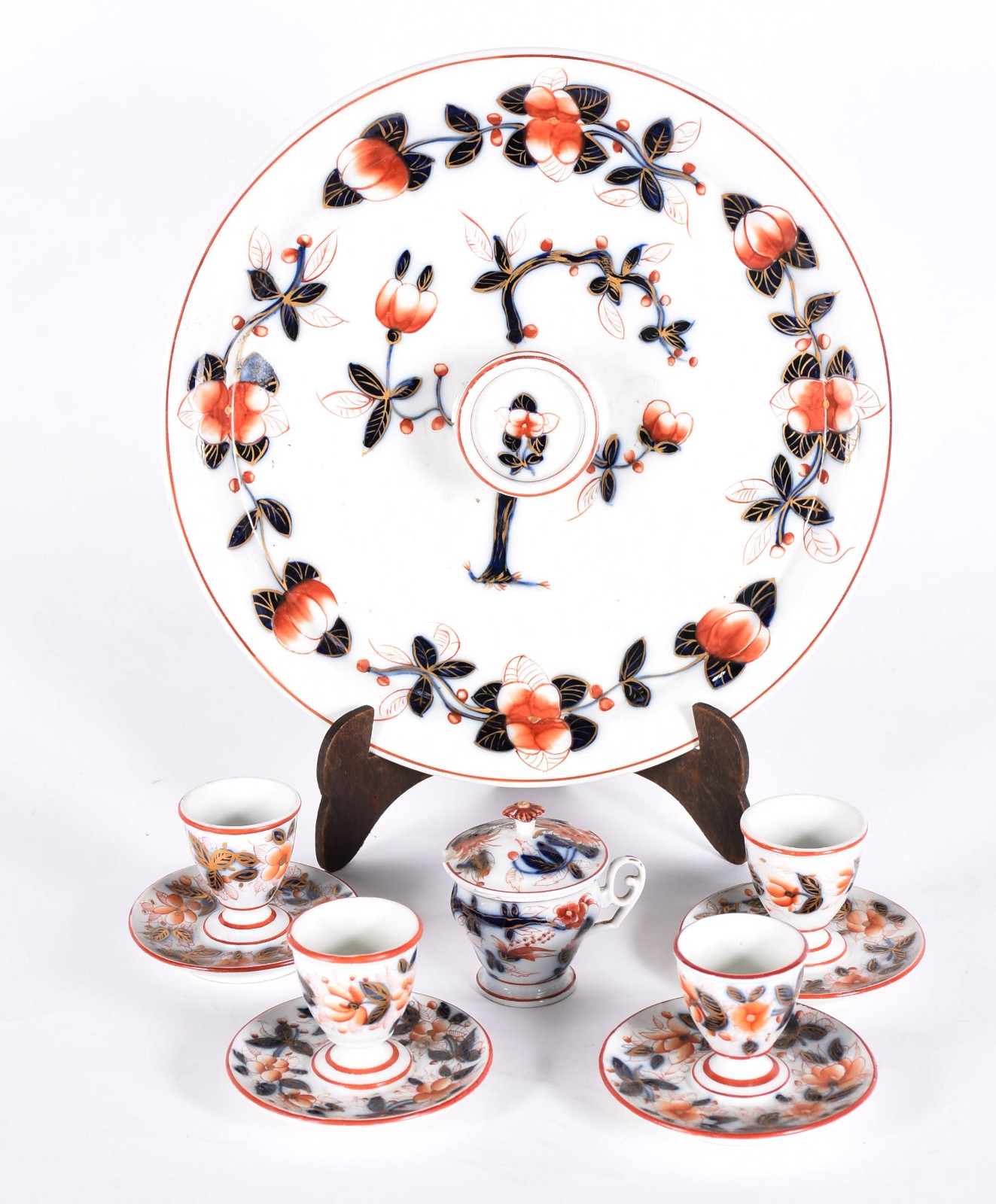 Serviço para ovos de porcelana oriental composto de bandeja, 4 porta... - foto 3 de 7