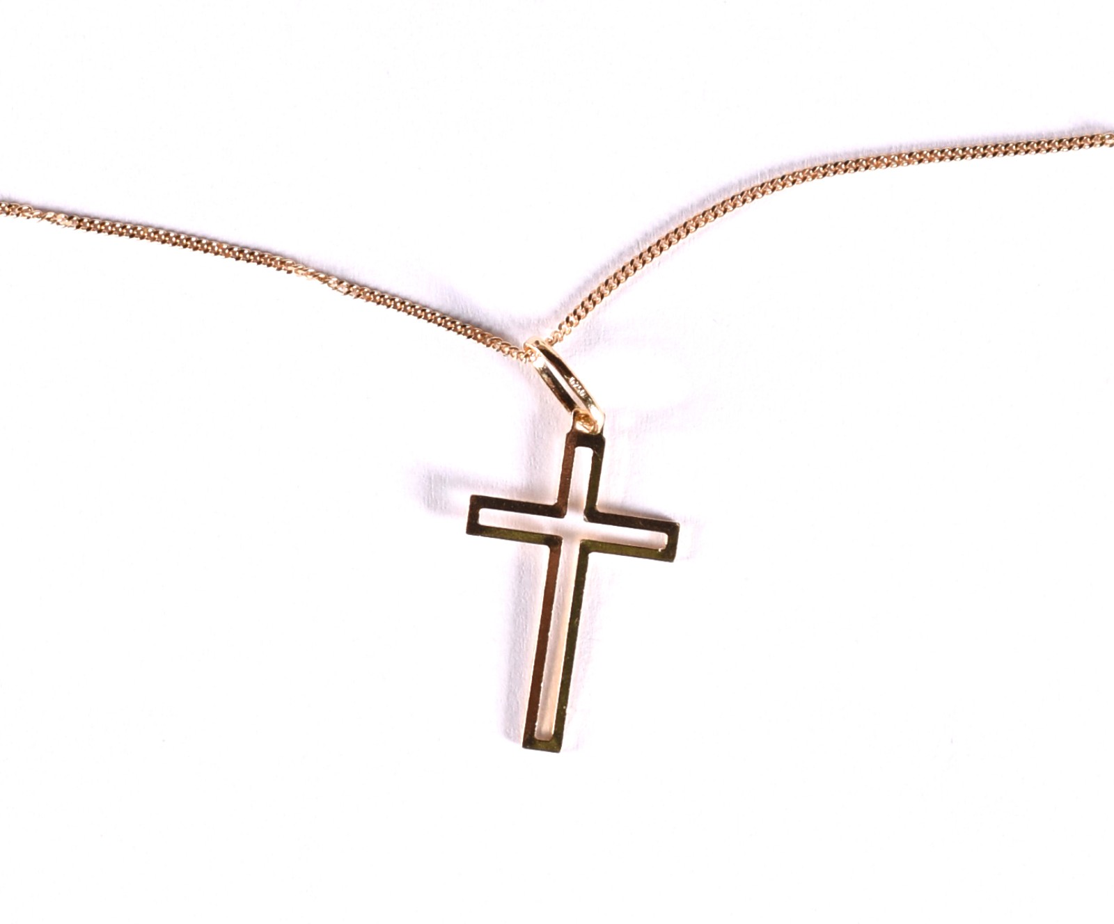 Colar de ouro 18 k, contraste 750 com crucifixo (Por motivos de... - foto 1 de 5