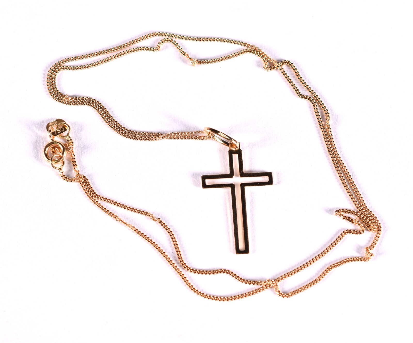 Colar de ouro 18 k, contraste 750 com crucifixo (Por motivos de... - foto 3 de 5