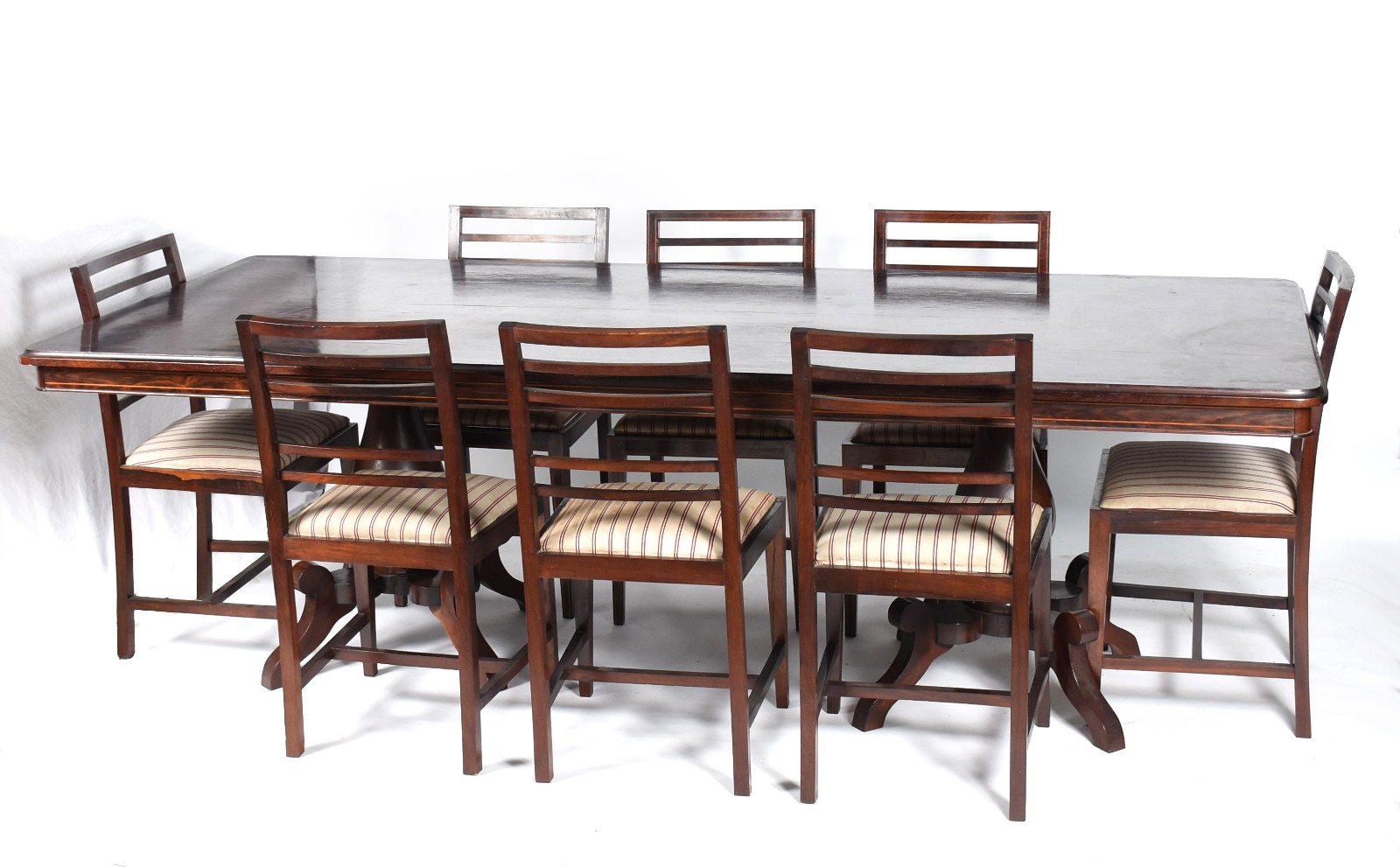 Mesa de jantar de jacarandá com base em duplo balaustre, tampo... - foto 1 de 11
