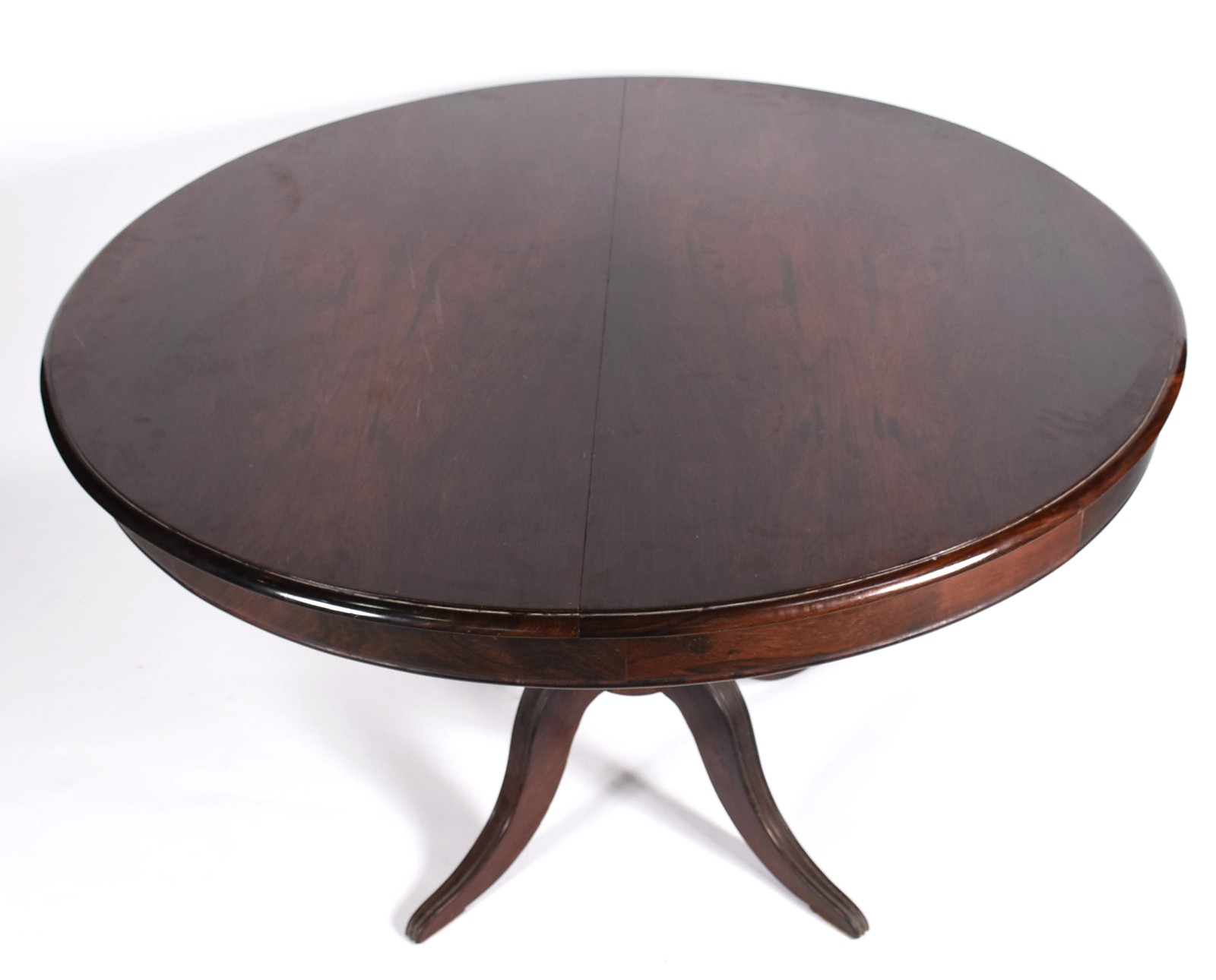 Mesa de jantar de jacarandá, feitio redondo, base em coluna canelada... - foto 3 de 6