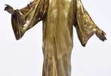 Paul Gasq (1860-1944), Sagrado Coração de Jesus - Imagem de bronze, assinado.