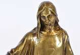 Paul Gasq (1860-1944), Sagrado Coração de Jesus - Imagem de bronze, assinado.