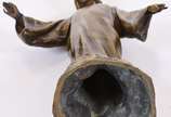 Paul Gasq (1860-1944), Sagrado Coração de Jesus - Imagem de bronze, assinado.