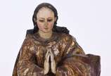 Imagem de Nossa Senhora menina de madeira polic... - Imagem de Nossa Senhora menina de madeira policromada e dourada.