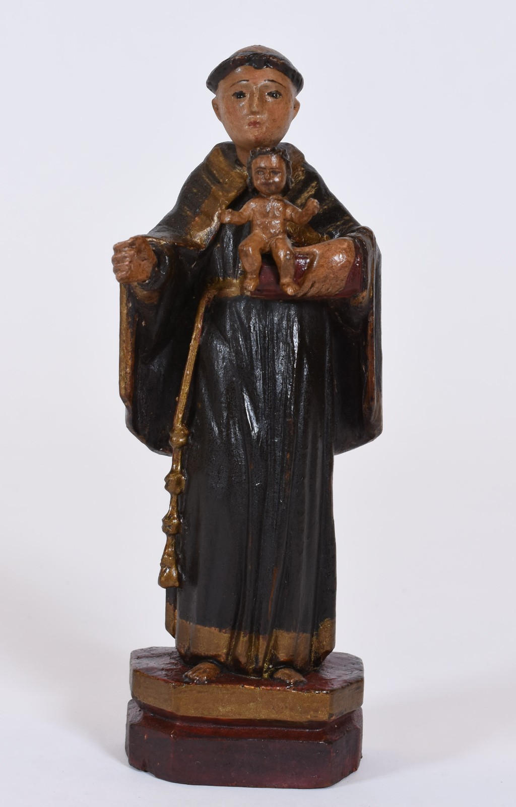 Imagem de Santo Antônio com menino de madeira policromada. - foto 1 de 4
