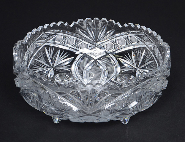 Fruteira de cristal tcheco lapidado,