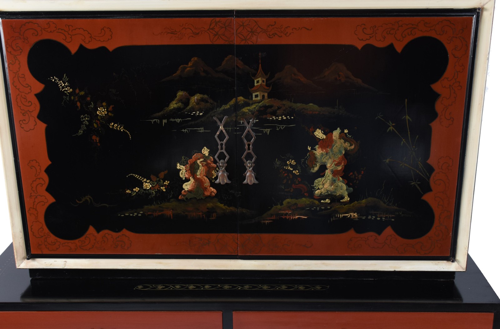 Movél bar de madeira nobre decorado em "chinoiserie", interior... - foto 3 de 9