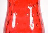 Vaso decorativo de vidro vermelho transparente. - Vaso decorativo de vidro vermelho transparente.