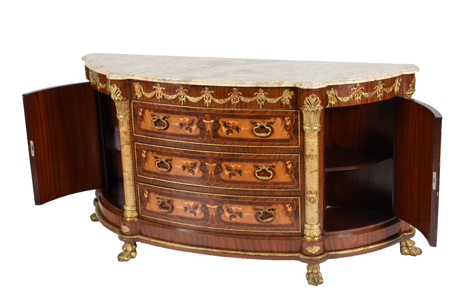 Dunquerque estilo francês com 3 gavetas, tampo de mármore (mármore... - foto 2 de 8