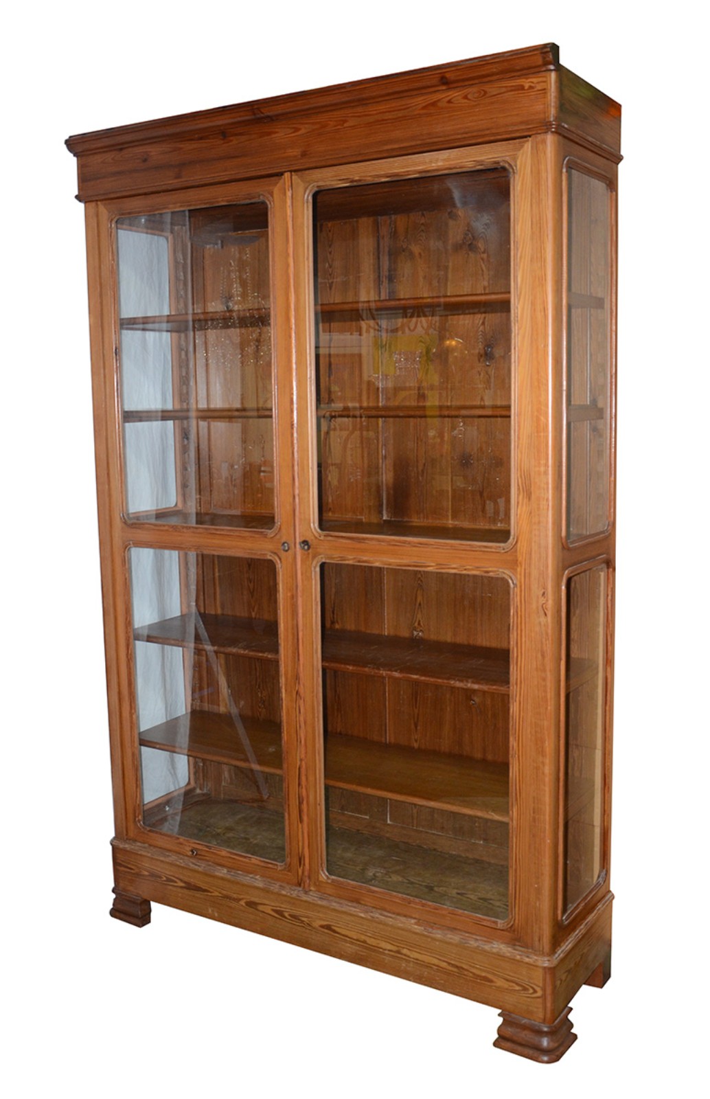 Grande armário/vitrine de pinho de riga, desmontável, portas de vidro... - foto 1 de 2