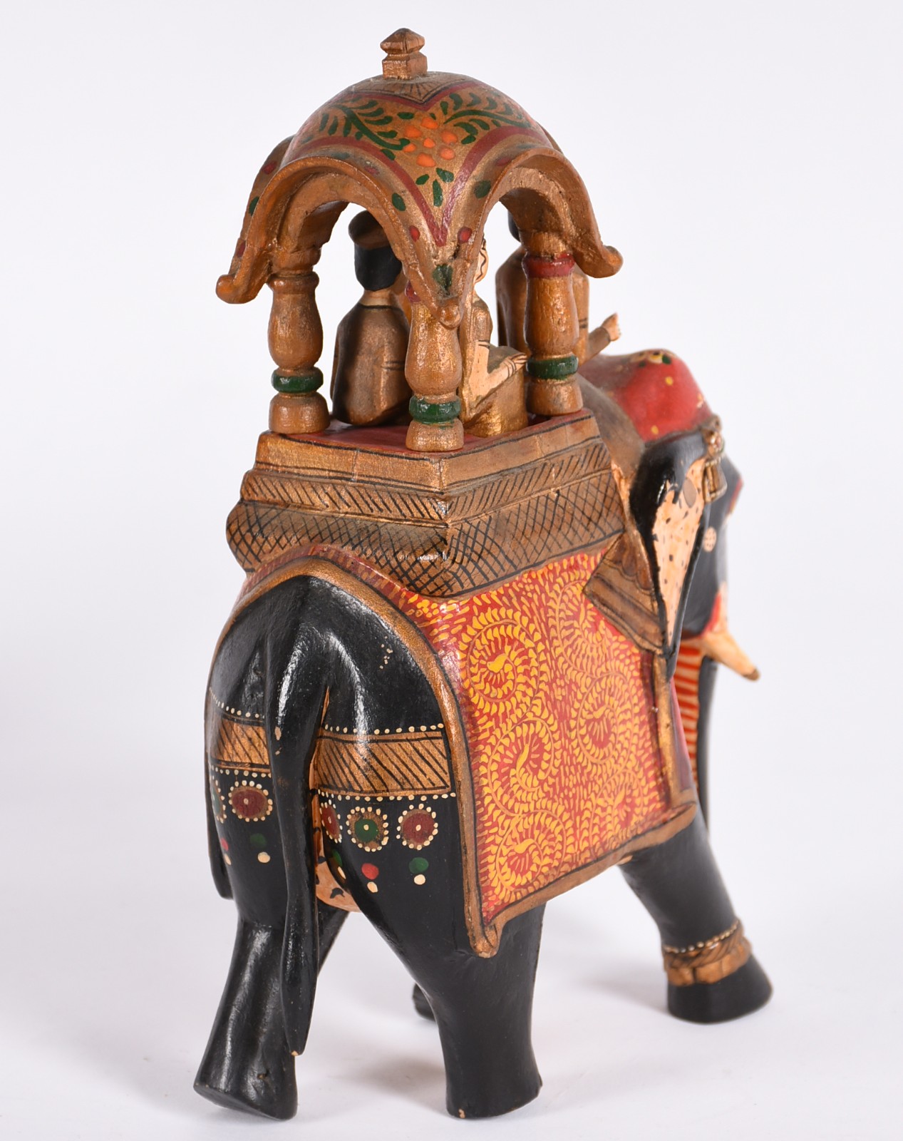 Elefante oriental de madeira (de encaixe); bule oriental de metal. - foto 4 de 6