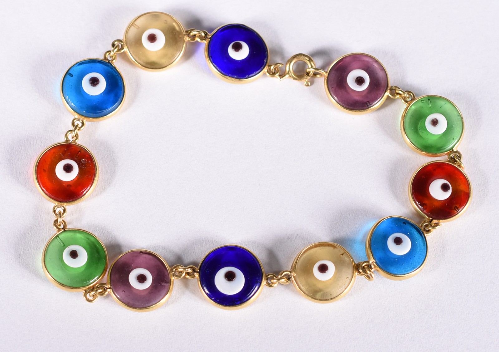 Pulseira de ouro 18 k com olho grego (Por motivos de segurança as... - foto 1 de 3