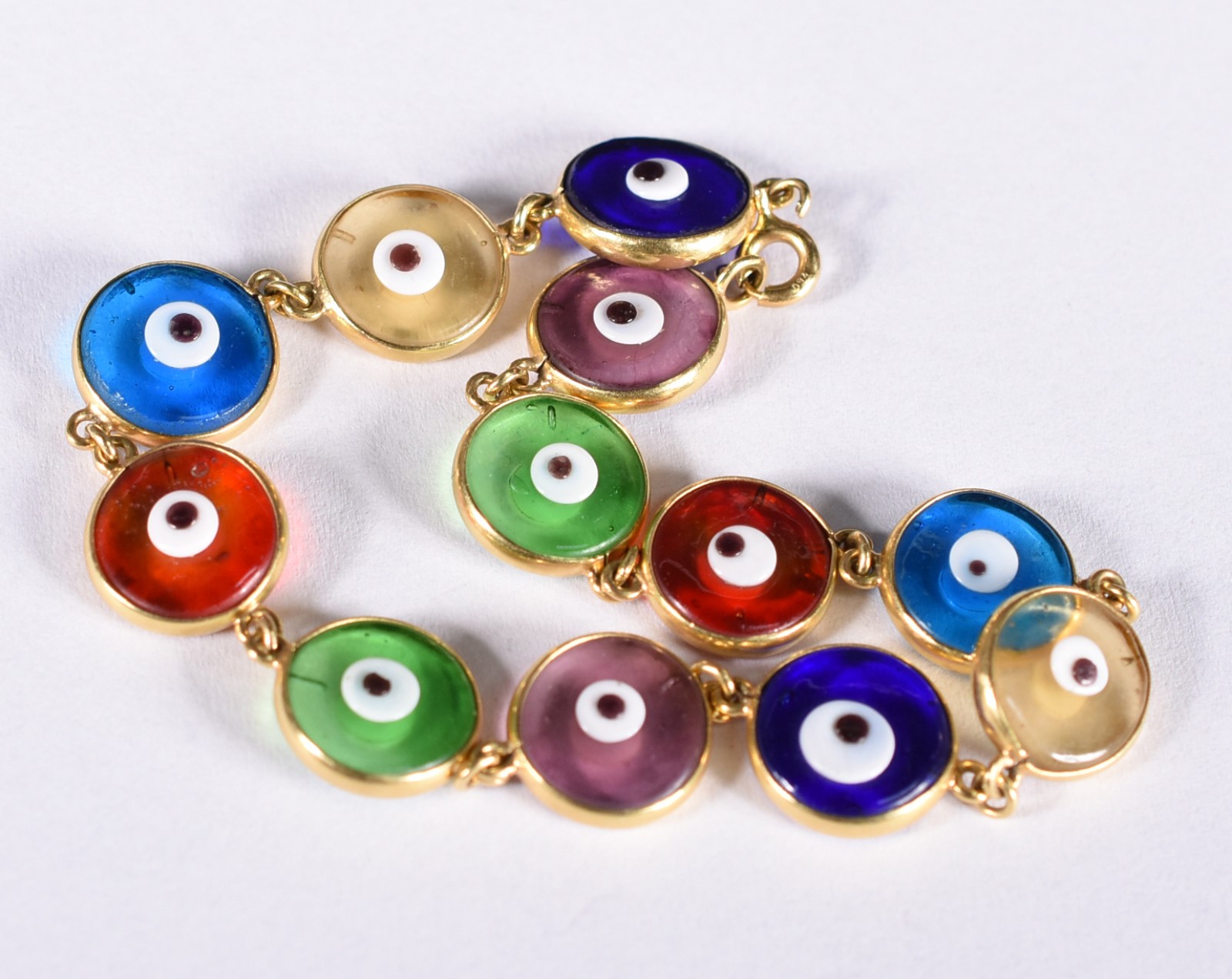 Pulseira de ouro 18 k com olho grego (Por motivos de segurança as... - foto 2 de 3