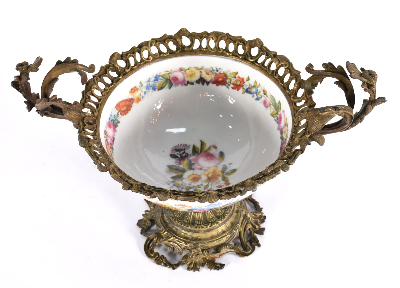 Floreira francesa em bronze ormolu e porcelana de Sèvres. - foto 3 de 4