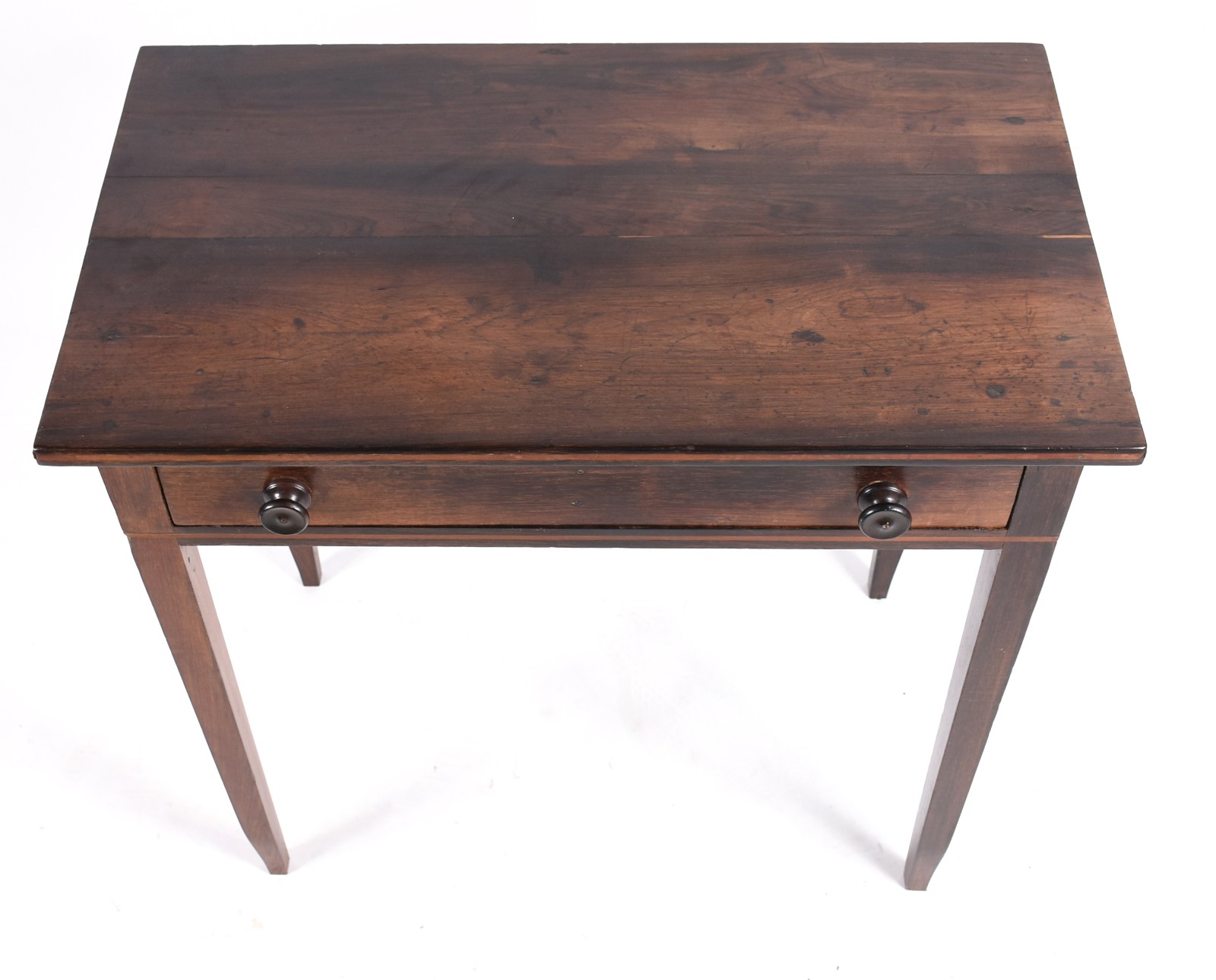 Mesa de encostar de madeira nobre com uma gaveta, tampo retangular e... - foto 3 de 5