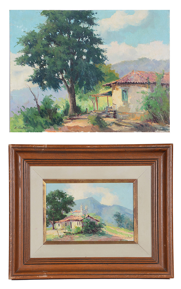 duas pinturas - ose - Alto da Serra - 27 x 35 cm -( sem moldura) e... - foto 1 de 5