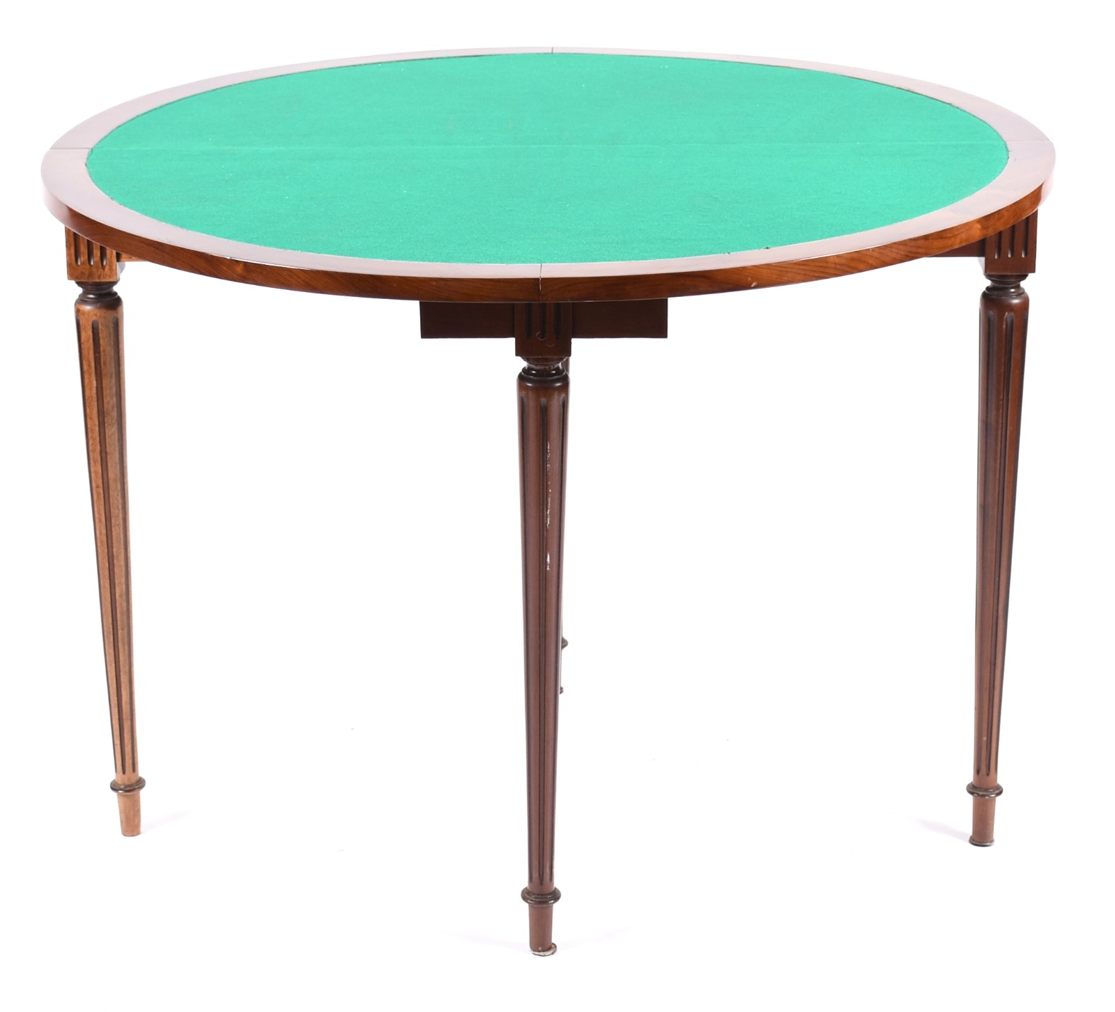 Mesa de madeira nobre feitio meia lua, tampo dobrável ficando no... - foto 5 de 7