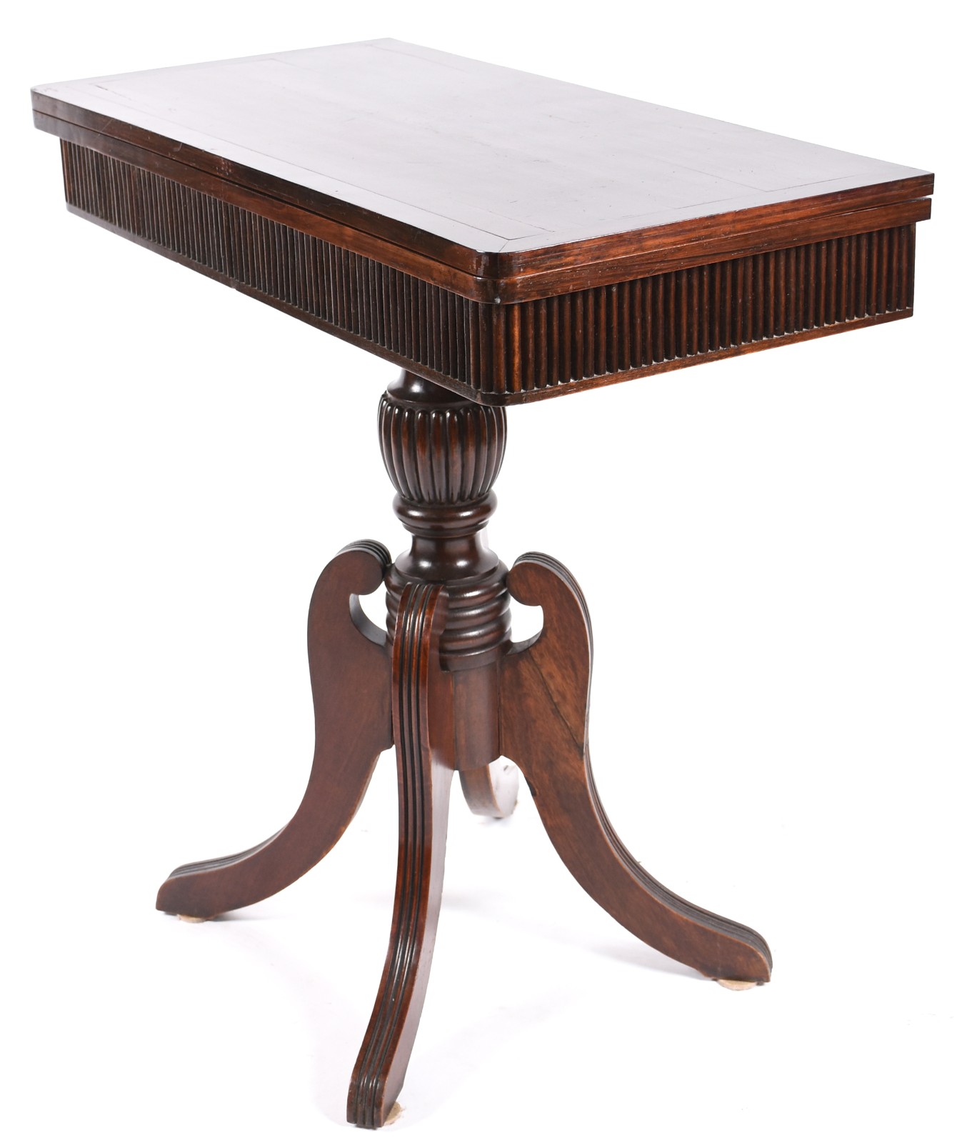 Mesa/aparador de madeira nobre com tampo dobrável, saia canelada... - foto 1 de 6
