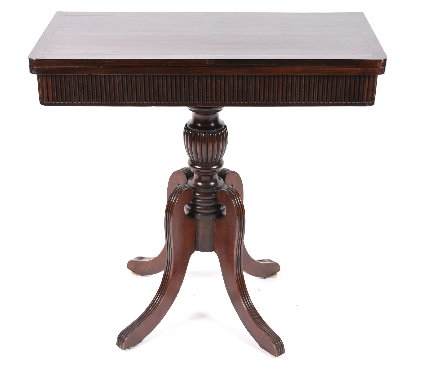 Mesa/aparador de madeira nobre com tampo dobrável, saia canelada... - foto 2 de 6
