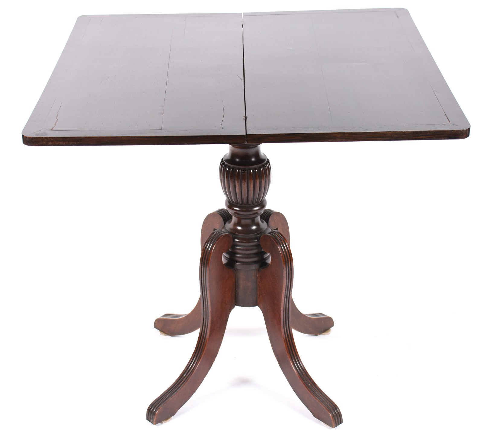 Mesa/aparador de madeira nobre com tampo dobrável, saia canelada... - foto 5 de 6