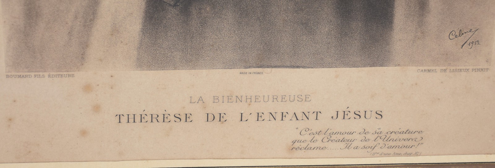 Gravura francesa "La Bienheureuse Thèrése de L'Enfant Jésus". (marcas... - foto 4 de 5