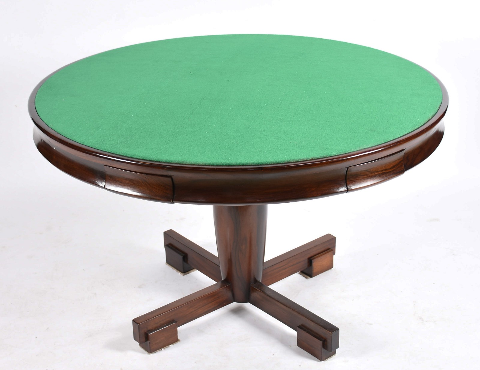 Mesa de jogo de madeira nobre feitio redondo, tampo reversível com... - foto 2 de 5