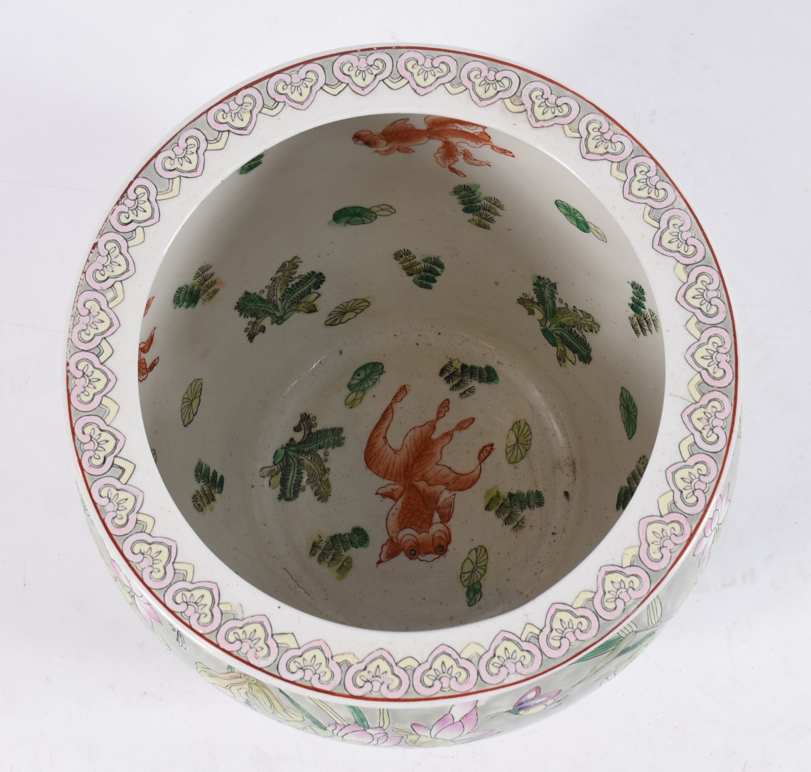 Aquário de porcelana oriental policromada, parte interna com figuras... - foto 3 de 7