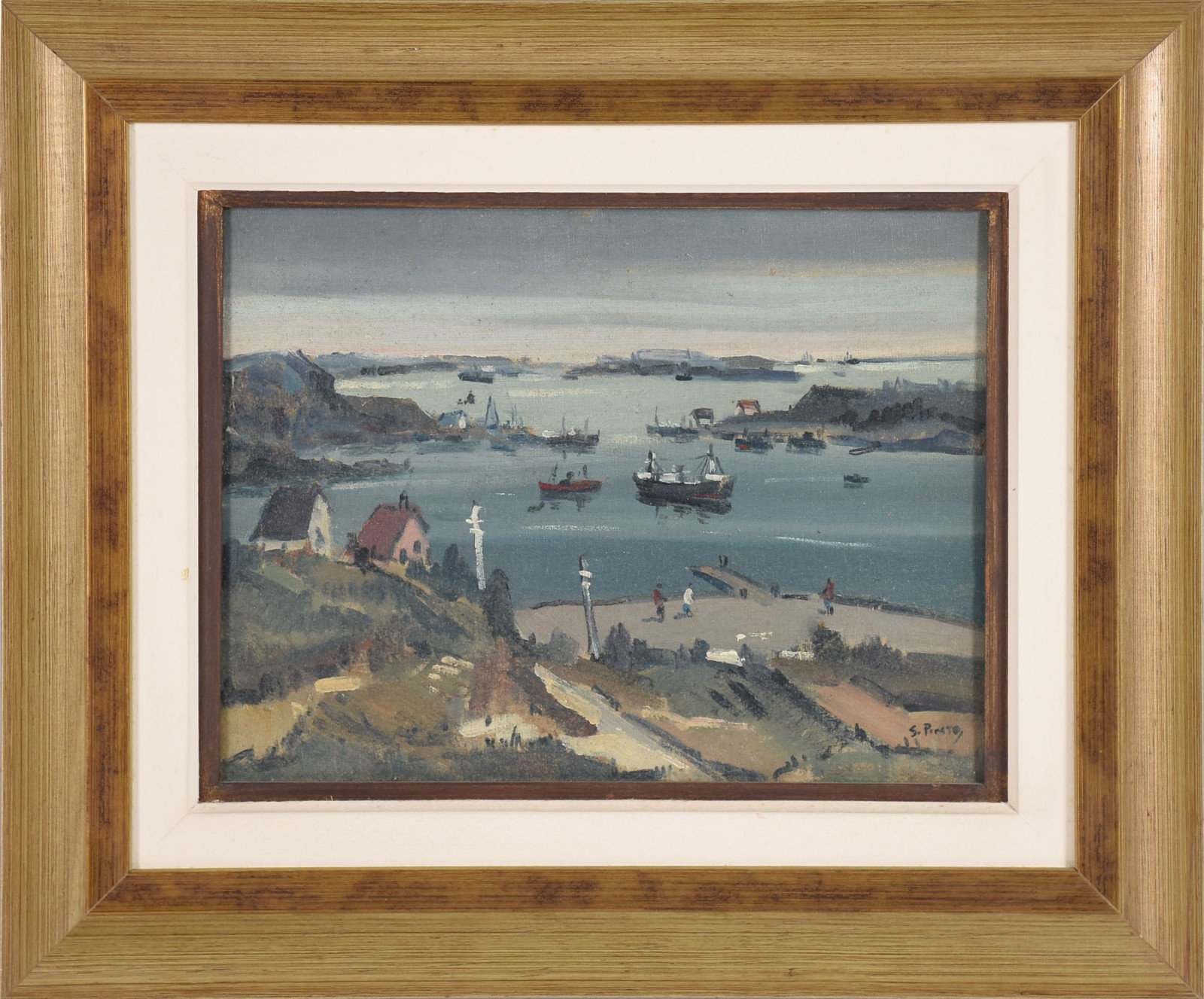 Sylvio Pinto (1918-1997), Marinha com barcos - foto 2 de 4