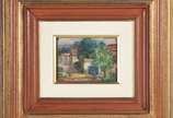 Manoel Santiago (1897-1987), Paisagem - Óleo sobre madeira (tampa de caixa de charutos)