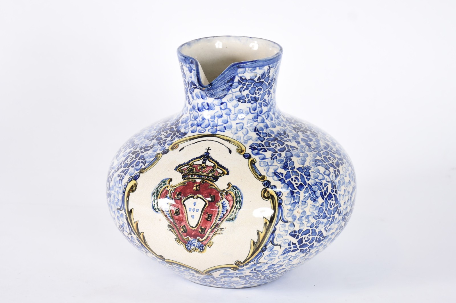 Jarra de faiança portuguesa Carvalhinho, Porto, decorada em azul e... - foto 1 de 5