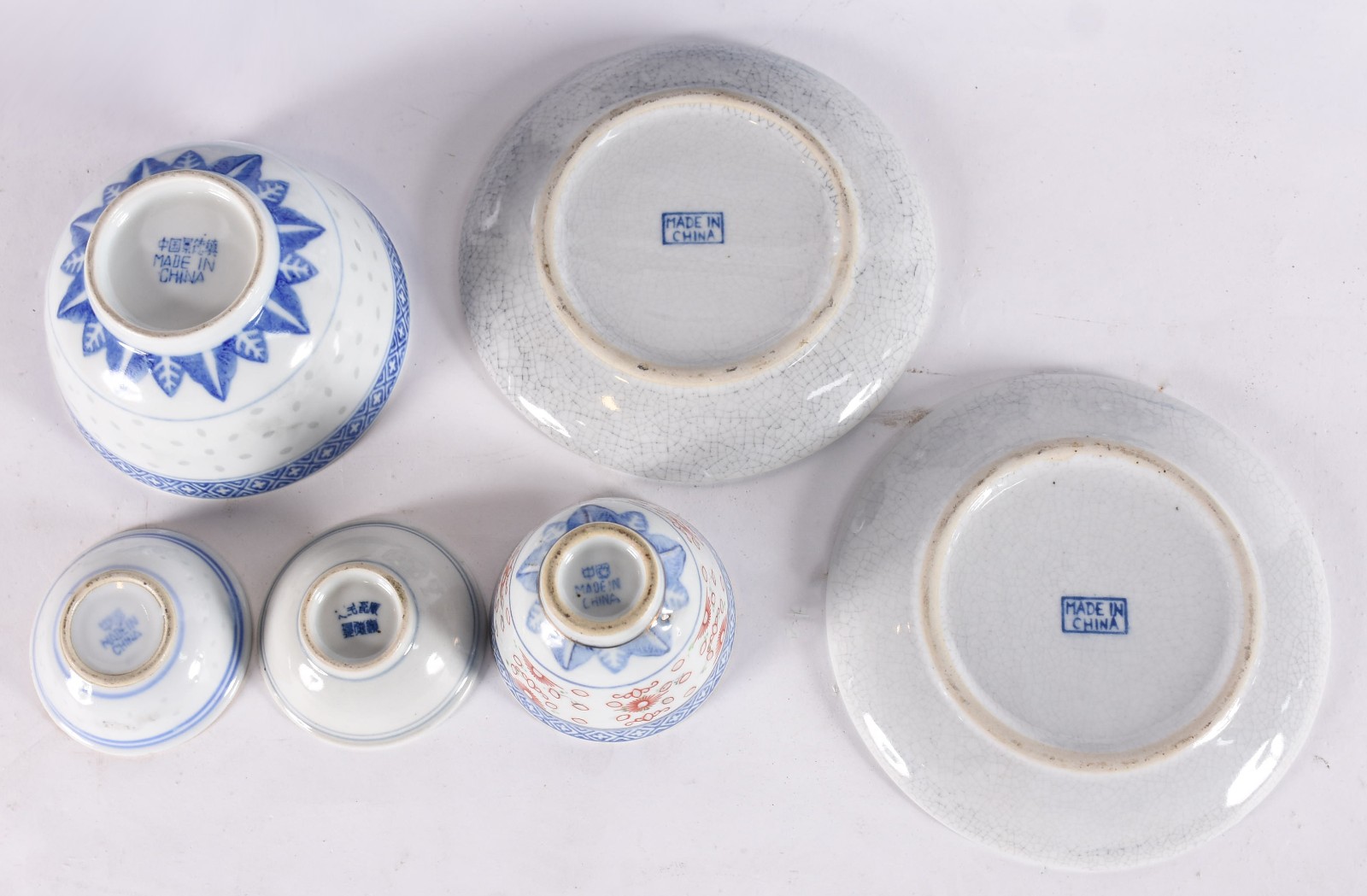 Nove peças diversas de porcelana chinesa azul e branca. - foto 3 de 7