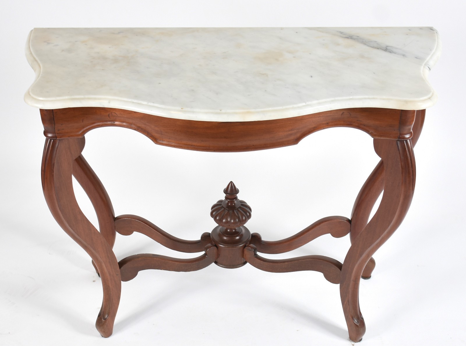 Console/aparador de madeira nobre com tampo de mármore, estilo Luis... - foto 3 de 4