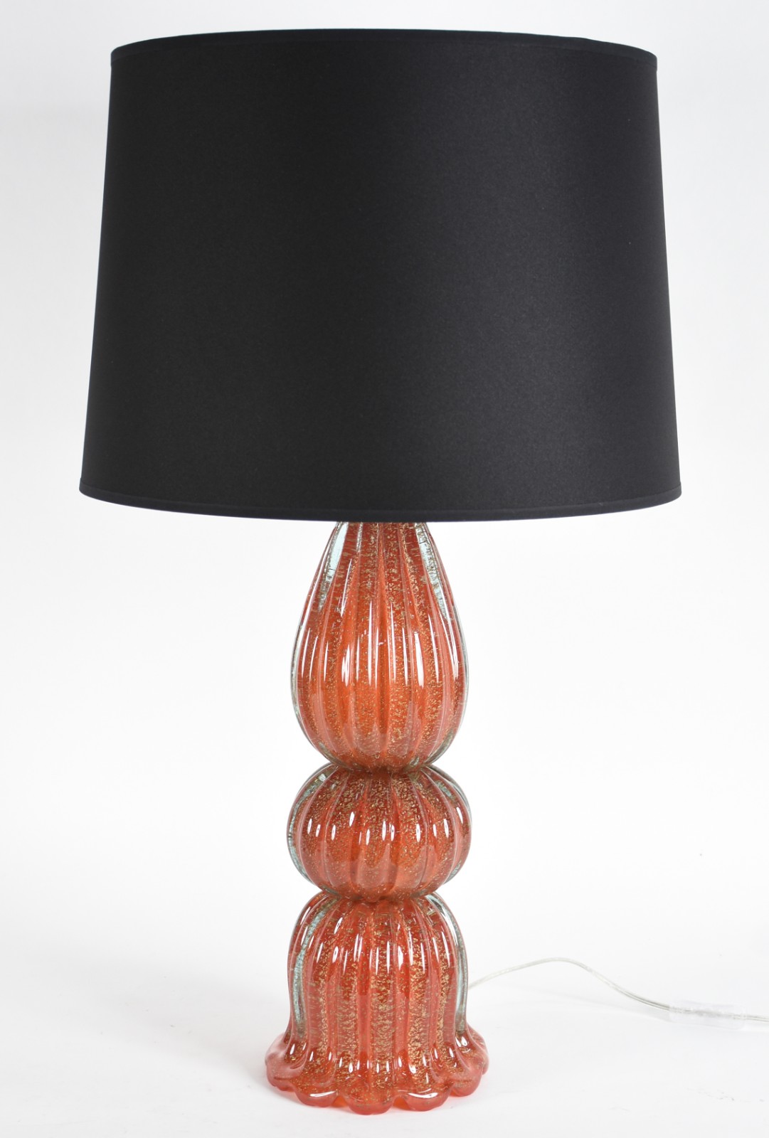 Elegante Luminária de vidro decorativo na cor laranja com purina... - foto 1 de 4
