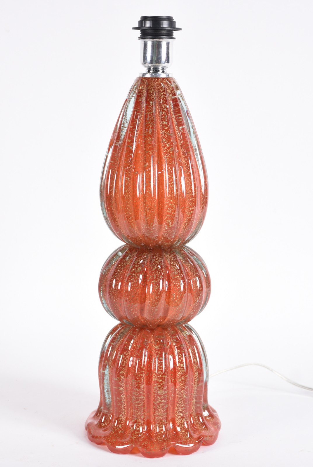 Elegante Luminária de vidro decorativo na cor laranja com purina... - foto 3 de 4