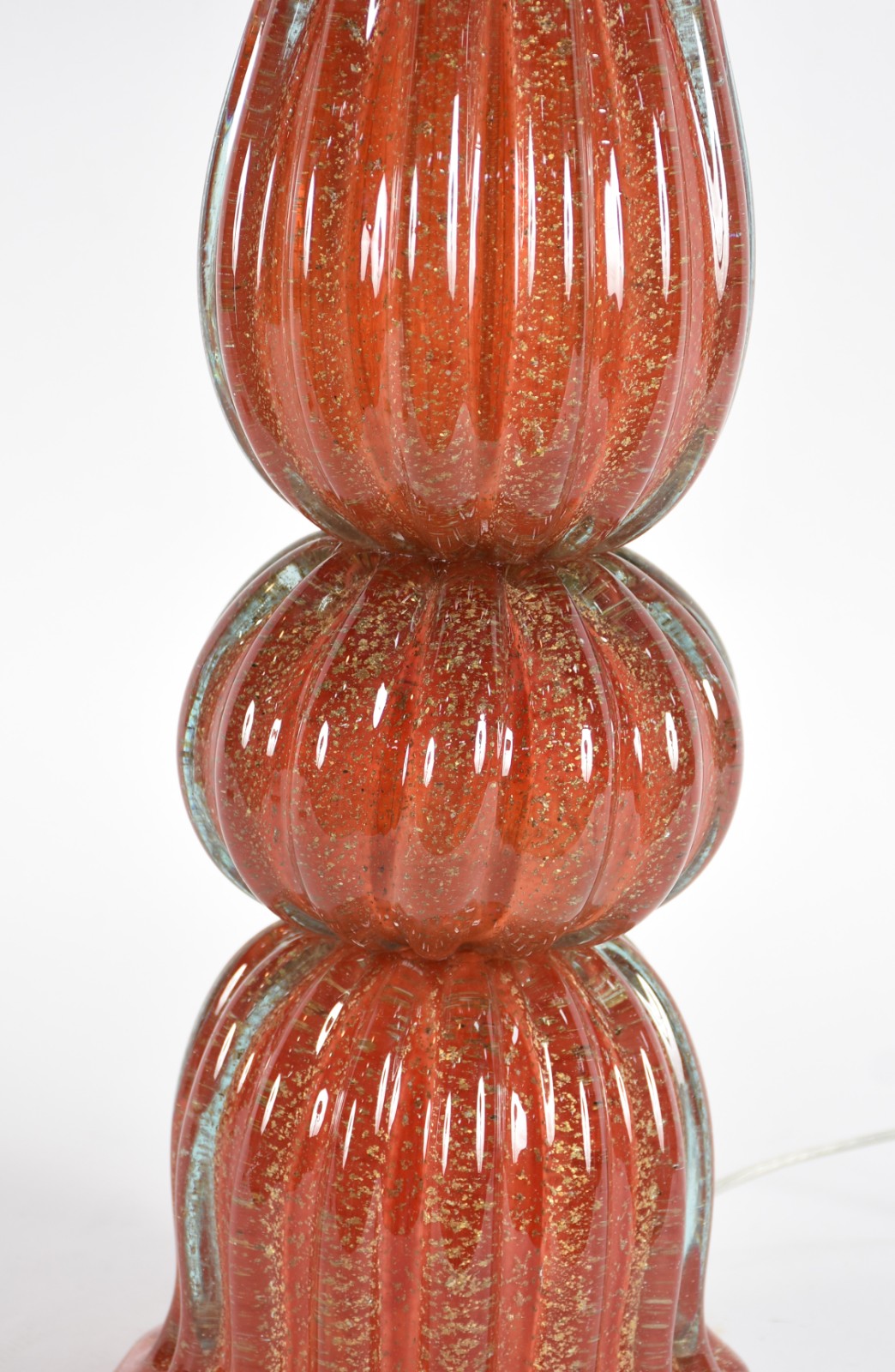Elegante Luminária de vidro decorativo na cor laranja com purina... - foto 4 de 4