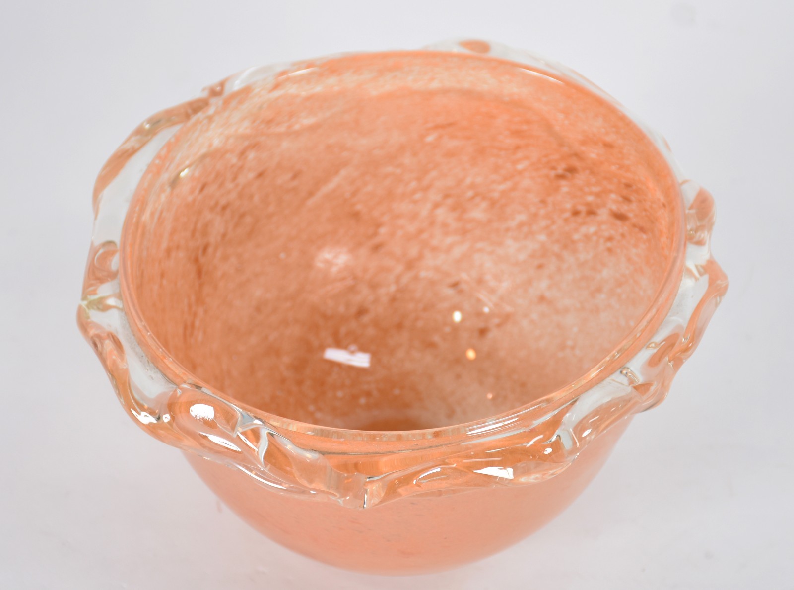 Bowl de vidro decorativo na cor alaranjada. - foto 1 de 4