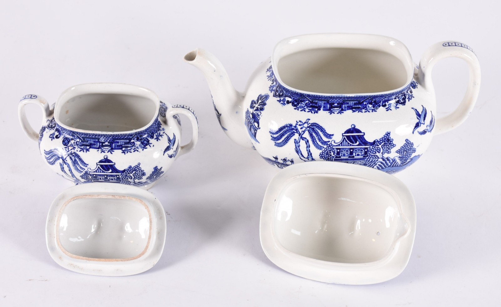 Duas peças de faiança inglesa Willow Woods Ware, da Wood & Sons... - foto 3 de 5