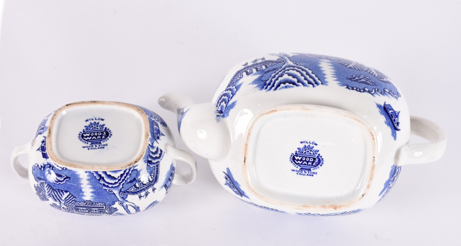 Duas peças de faiança inglesa Willow Woods Ware, da Wood & Sons... - foto 4 de 5