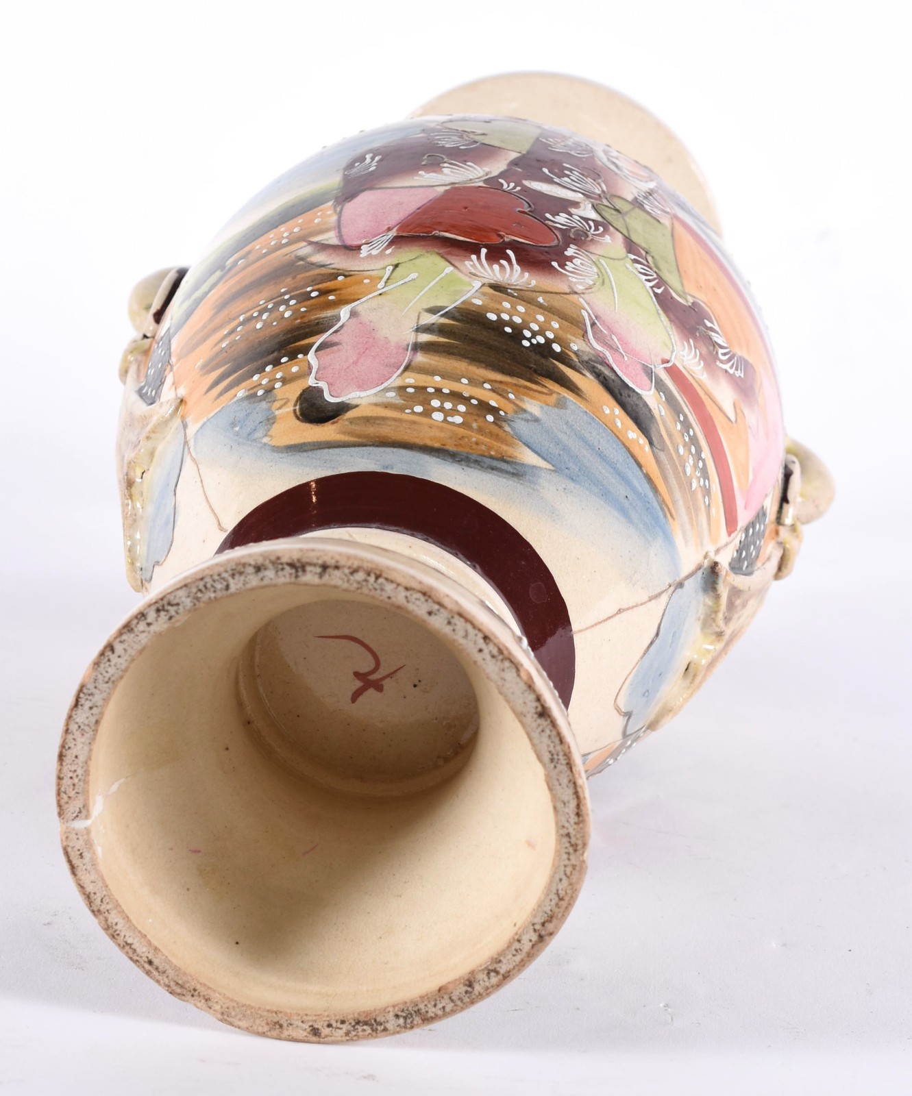 Ânfora de porcelana japonesa Satzuma decorada com guerreiros em... - foto 5 de 5