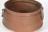 Grande tacho de cobre com alças laterais. - Grande tacho de cobre com alças laterais.