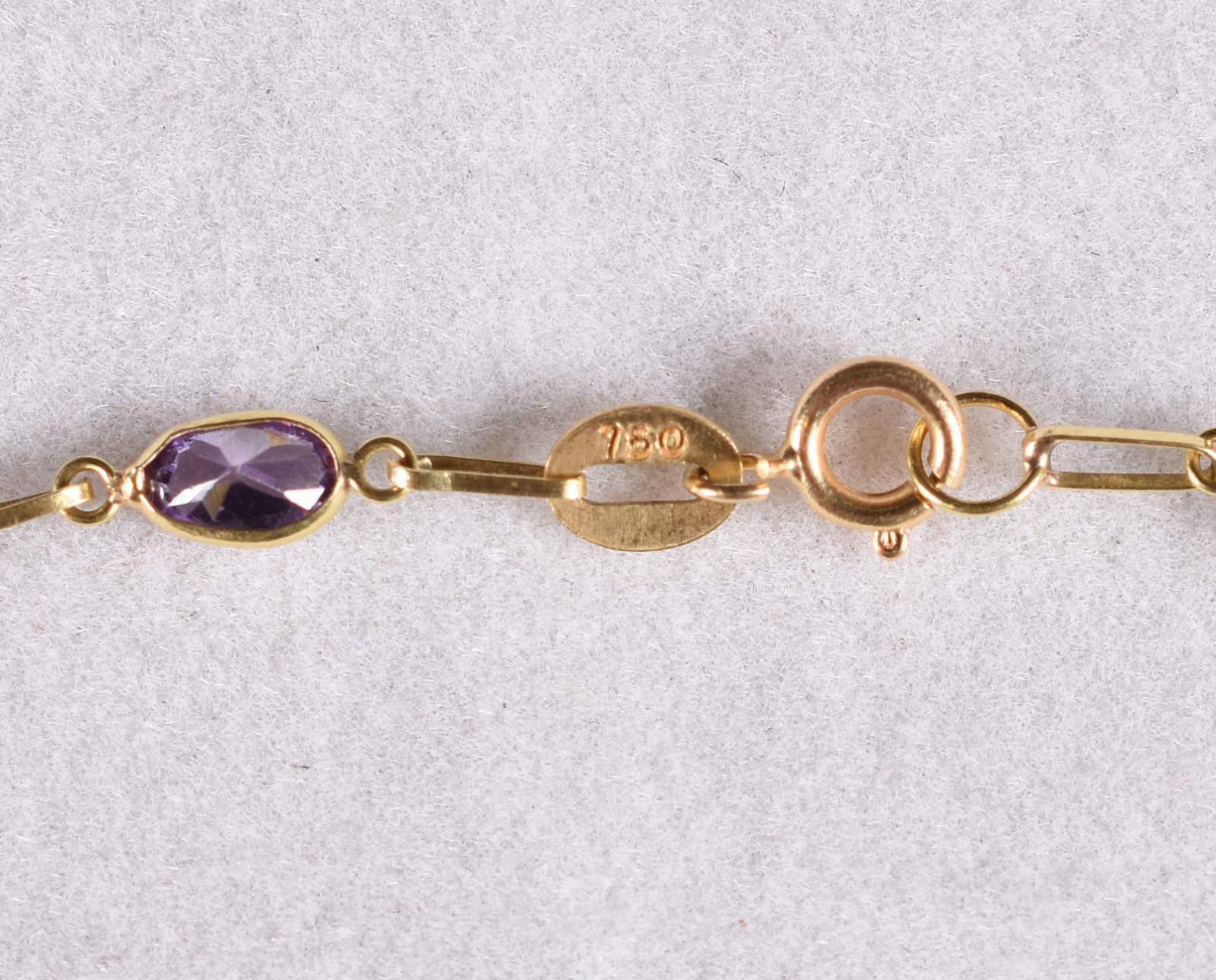 Pulseira de ouro 18 k, contraste 750 com pedras coloridas (Por... - foto 4 de 4