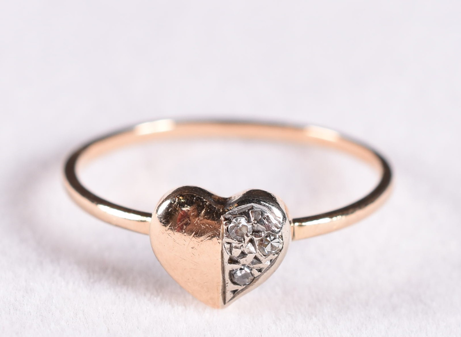Anel de ouro 18 k, contraste 750 com 2 brilhantes, aro 15 (Por... - foto 1 de 3